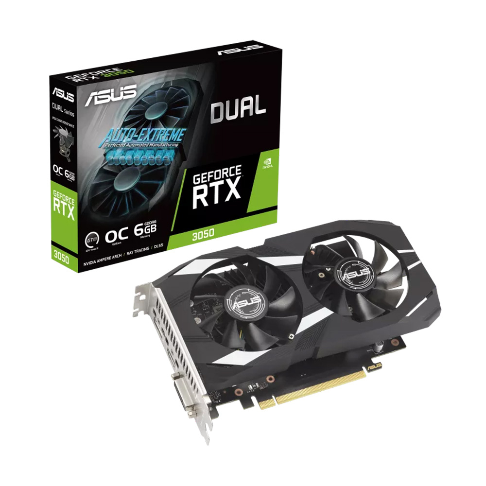 VGA ASUS Dual GeForce RTX™ 3050 OC Edition 6GB GDDR6 DUAL-RTX3050-O6G
