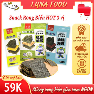 Snack rong biển ăn liền giòn rụm thơm ngon đủ 3 vị ruốc, phô mai, thịt, gói rong biển ăn vặt food