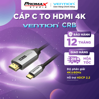 Cáp chuyển type-c to hdmi 4k vention crb