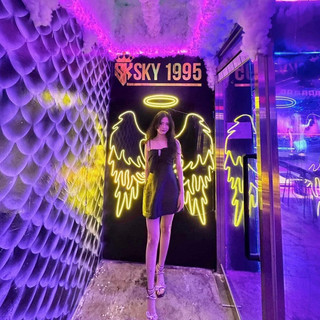 Đèn led neon cánh thiên thần,80 x 30 cm, các màu sắc, decor quán ăn, quán bar, tiệc sinh nhật.......