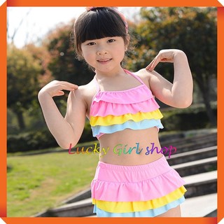[CUỐI CÙNG] Bikini Bộ Bơi Đồ Bơi Bé Gái 2 Mảnh Rời Bèo Tầng Xinh Xắn Size S-M (3-6 tuổi) - Lucky Girl shop NHA TRANG