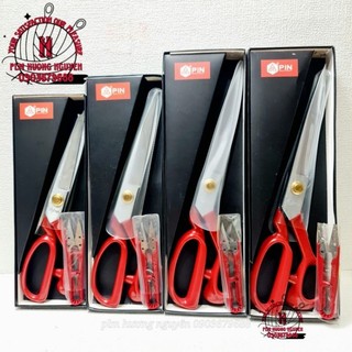 Kéo cắt vải cao cấp Pin đỏ - tặng kèm 1 kéo bấm chỉ pin
