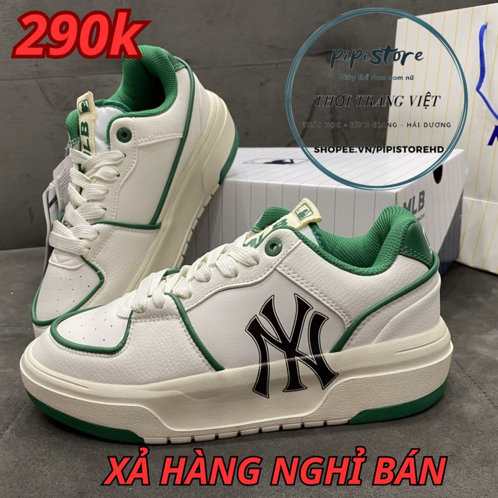 [FlashSale] Giày MLB Ny chunky liner, Giày mlb ny trắng xanh. size 36-43 [pipistore]