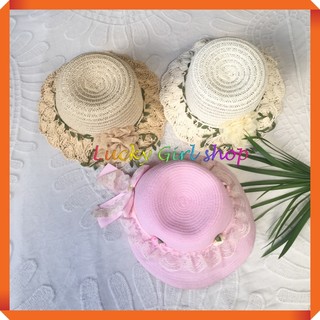 Nón Cói/ Mũ Cói Bé Gái Nhiều Mẫu Xinh Xắn Size 50-54cm - Hàng Nhập Quảng Châu - Lucky Girl shop NHA TRANG