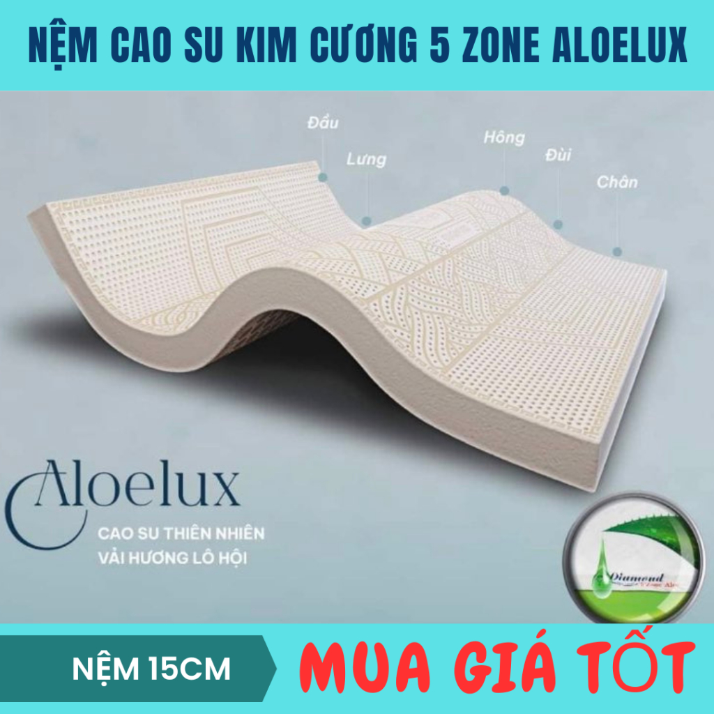Nệm cao su kim cương 5 zone 15cm