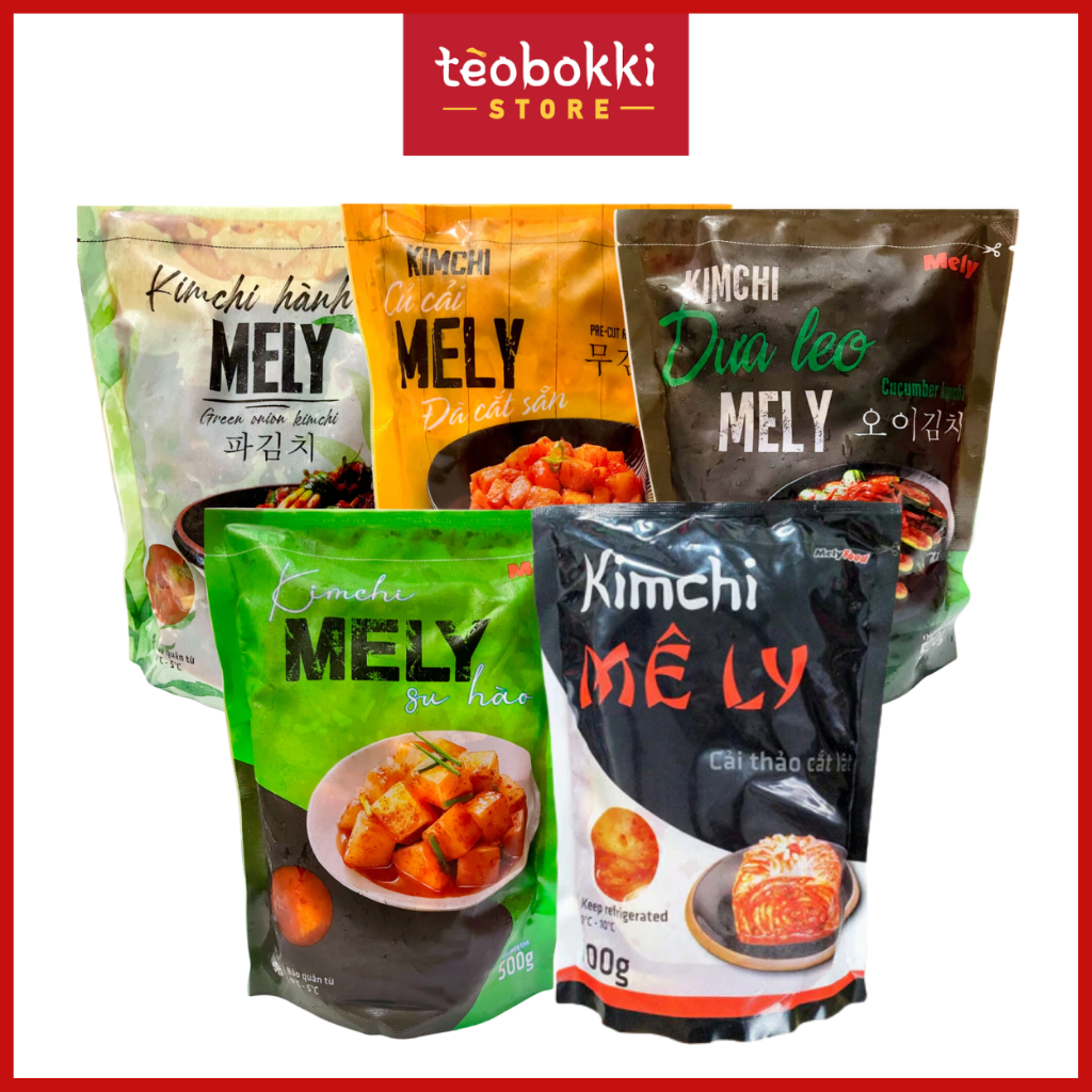 [SHIP HCM] Kim chi cải thảo, kim chi củ cải, kim chi hành lá, kim chi dưa leo hộp 500g, bịch 700g Me
