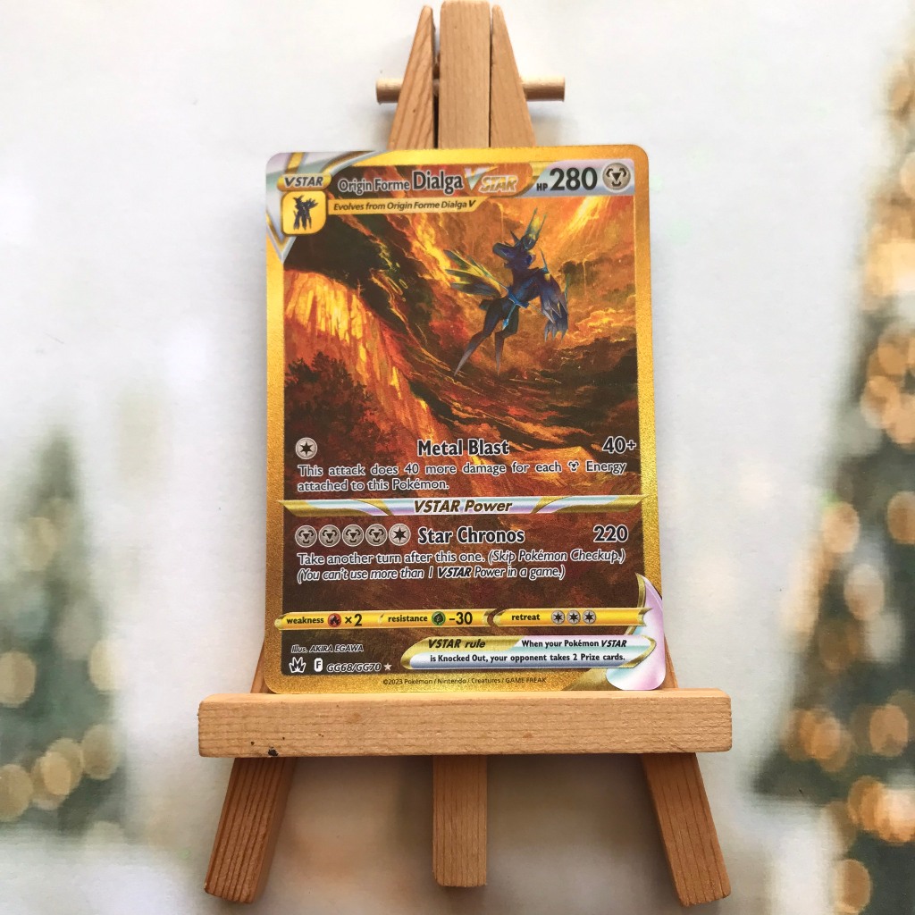 Thẻ hình Pokemon Origin Forme Dialga VSTAR GG68/GG70 - Lá bài lẻ Gold Secret tiếng Anh