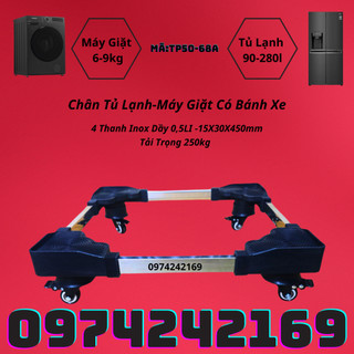 CHÂN ĐẾ TỦ LẠNH, MÁY GIẶT INOX CÓ BÁNH XE TP6068A