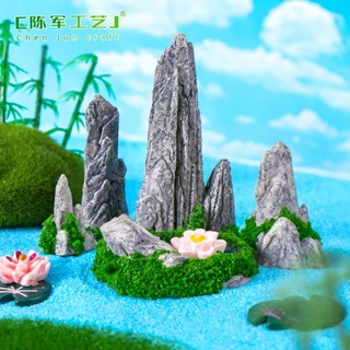 Mô hình tiểu cảnh núi đá trang trí sen đá, sân vườn/ chậu cây, dyi, terrarium