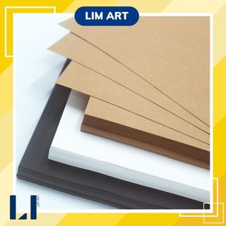 Tập 10 tờ giấy bìa cứng A5/A4/A3 màu đen trắng vẽ tranh, làm craft, handmade