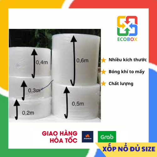 ECOBOX - Xốp Chống Sốc - Cuộn bóng khí - Bọc hàng - Các Kích Thước - Đủ size