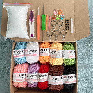 COMBO 10 CUỘN LEN ,GÓI NGUYÊN LIỆU TẬP MÓC LEN CƠ BẢN  DIY