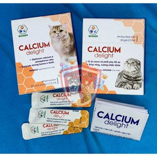 Calci nước - BOSSEN Calcium delight -  Bổ sung canxi, khoáng dạng nước cho mèo - Gói 2.5ml