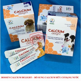 Calci nước - BOSSEN Calcium delight -  Bổ sung canxi, khoáng dạng nước cho chó - Gói 5ml