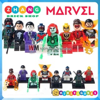 Đồ chơi Xếp hình Iron Fist Punisher Jesse Quick Poison Ivy Nefaria Ghost Maker Captain Britain Minifigures POGO PG8060