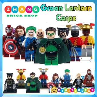 Đồ chơi Xếp hình Reverse Flash gồm Green lantern Wolverine - Parallax Peggy Carter - Iron Man Minifigures POGO PG8105