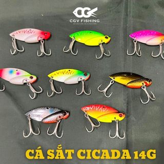 Mồi sắt Cicada 10g,12g,14g lưỡi BKK câu lóc, sộp,trê, lăng, nheo giao màu ngẫu nhiên