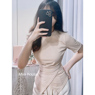 Áo xẻ tà chéo dúm bụng by Miin