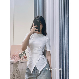Áo xẻ tà chéo dúm bụng by Miin