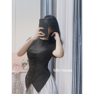 Áo xẻ tà chéo dúm bụng by Miin