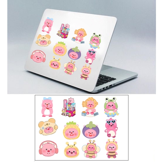 Sticker hải ly loopy A3 S30T41 chống thấm nước decal sticker dán laptop vali