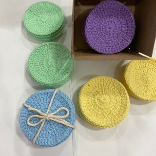 Lót ly bằng len tròn màu pastel vintage - CHEN