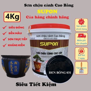 Sơn chậu cảnh Supon màu Đen bóng SP0031 Sơn hệ nước chuyên dụng cho chậu cảnh-không cần sơn lót