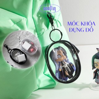  Móc Khóa Túi Ví Đựng Mô Hình Labubu Baby Three Chìa Khóa V Mini Trong Suốt Treo Túi Balo Móc Đựng Tiền Lẻ Thú Bông 