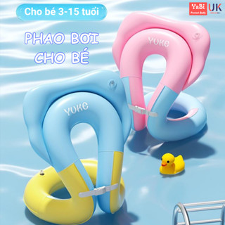 Phao bơi cho bé, Áo phao tập bơi cho bé trai bé gái 3-15 tuổi chống lật 2 túi khí an toàn dày dặn Yabi