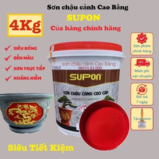 Sơn chậu cảnh SUPON màu đỏ siêu bóng - sơn hệ nước