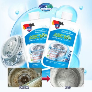 Tẩy lồng máy giặt ASC, Bột vệ sinh máy giặt giúp làm sạch và Loại bỏ cặn bẩn lồng máy giặt Hộp 300g