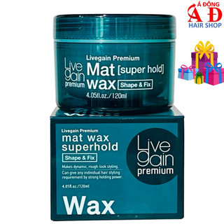 Sáp vuốt tóc cứng mờ LiveGain Super Hold Wax xanh Hàn Quốc 120g