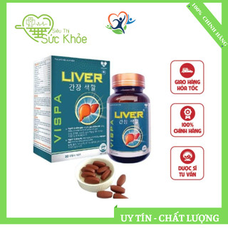Bổ gan LIVER VISPA viên uống giúp giải độc gan, mát gan, tăng cường chức năng gan - Hộp 30 viên