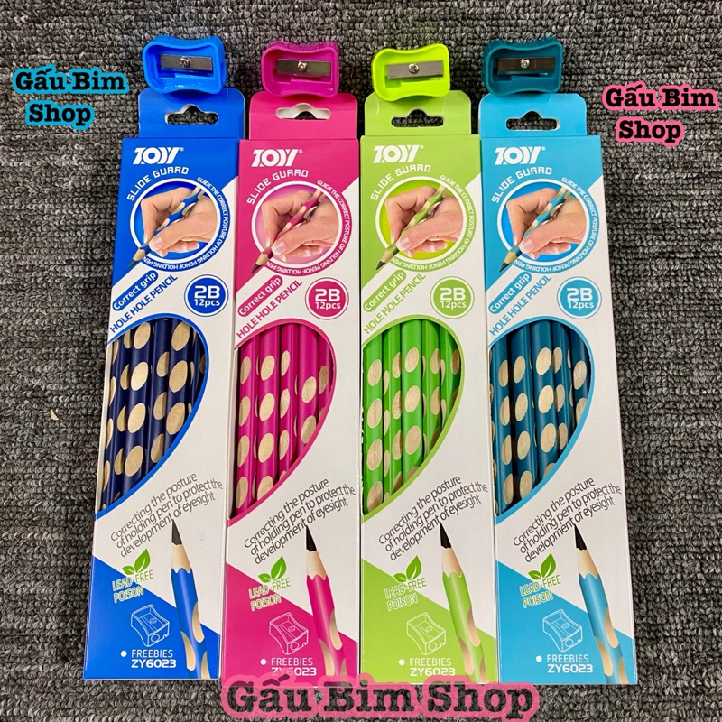 Hộp 12 chiếc chì định vị kèm gọt - Hãng Zozy - Hàng loại 1 - mua càng NHIỀU giá càng RẺ