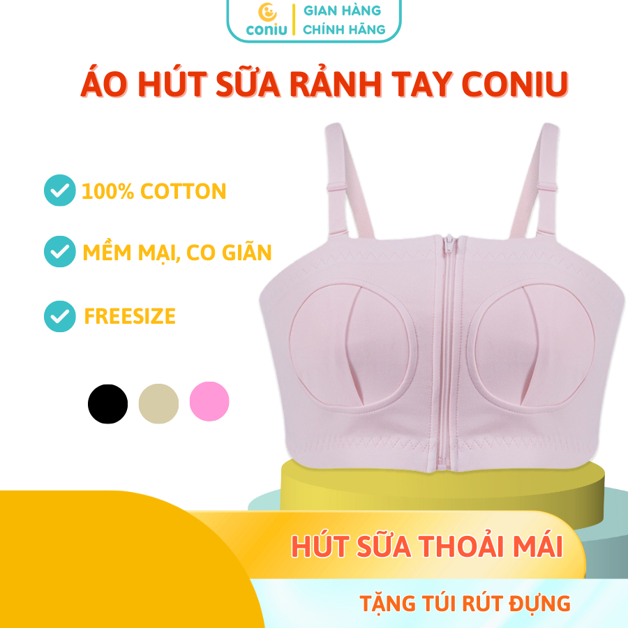Áo Hút Sữa Rảnh Tay Coniu, Mặc Hút Sữa Cho Mẹ, Chất Vải Mềm Mại Co Dãn, Freesize.