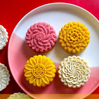 Khuôn trung thu lò xo hoa xoắn 125-150-200g mẫu 394
