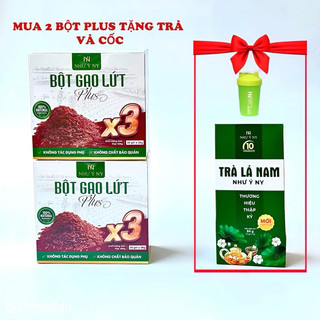 (Mua 2 hộp bột tặng 1 trà lá nam) Bột gạo lứt plus như ý dùng thay cho bữa ăn hỗ trợ giảm cân,giảm mỡ hộp 20 Gói