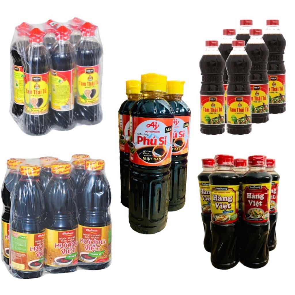 Lốc (6 chai x 500ml) Nước tương Tam Thái Tử Nhất ca và Nhị ca/Cholimex Hương Việt/Nam Dương Hàng Việ