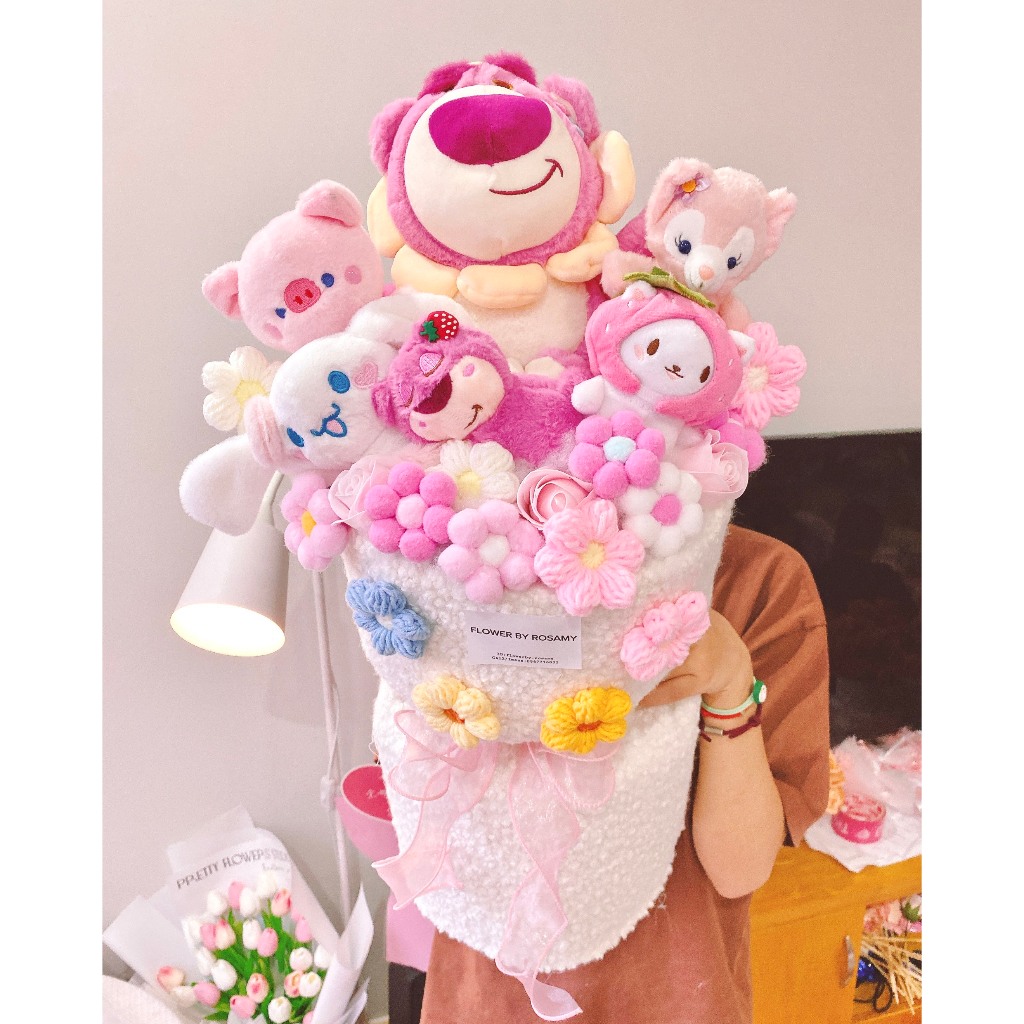 Bó hoa gấu bông mix bigsize dễ thương siu bự siu iu, gâu Lotso, quà sinh nhật, ngày lễ, ảnh shop chụ