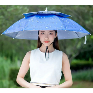 Ô đội đầu 2 tầng che mưa nắng, mũ ô dù đội đầu