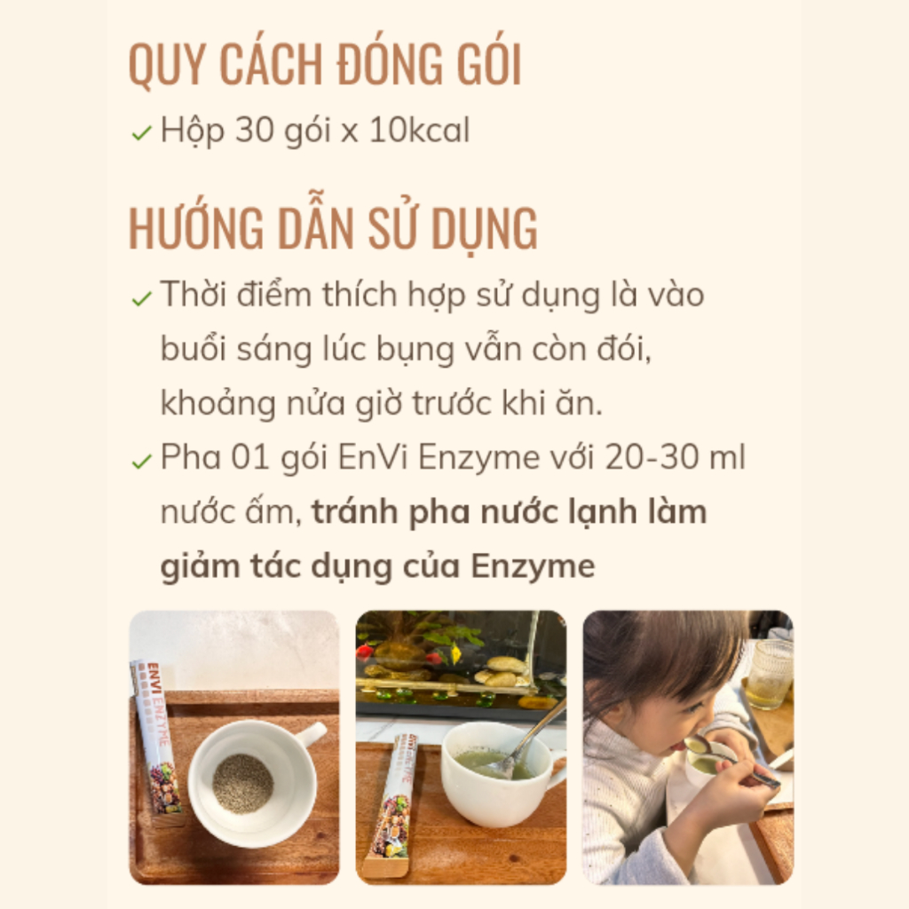 ENVI ENZYME Hàn Quốc Bổ Sung Enzyme Tự Nhiên - Nâng cao sức đề kháng cho cơ thể  (Hộp 30 Gói)