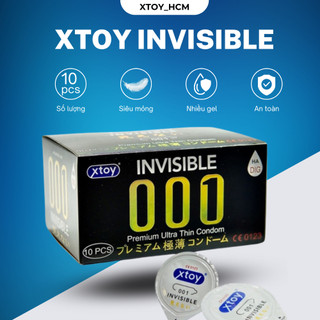 Bao cao su 001 XTOY Invisible siêu mỏng 0.01mm nhiều gel kéo dài thời gian quan hệ