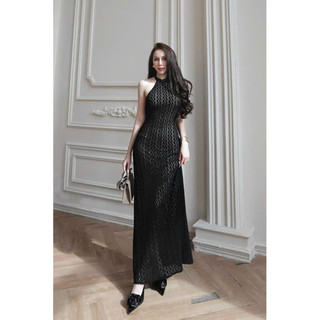 ( Hàng có sẵn ) Đầm maxi ren cổ yếm