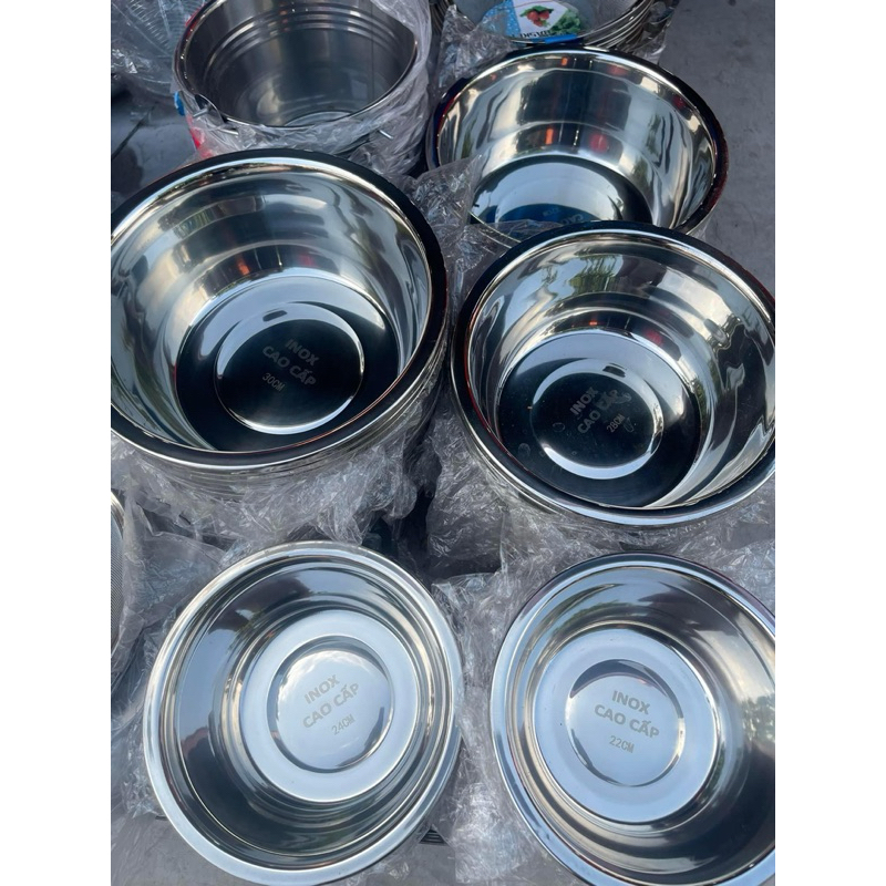 Thau inox -Chậu Inox 304 - Âu Inox 304 Hàng Cao Cấp Nhập Khẩu Trực Tiếp Dày Dặn, Đẹp