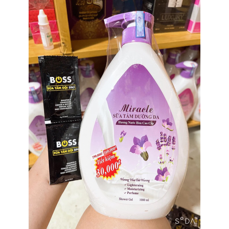 (TẶNG KÈM 2 BỊCH SỮA TẮM BOOS)SỮA TẮM MIRACLE 1000ml
