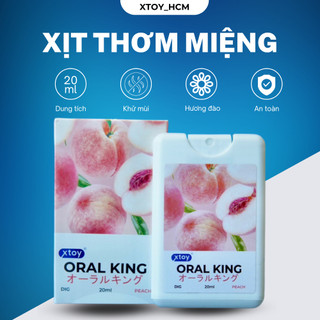 Xịt thơm miệng XTOY Oral King 20ml hương đào ngọt ngào, thơm miệng, sạch sẽ thơm tho