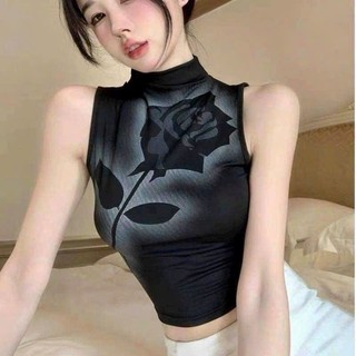 Áo Kiểu Nữ Ba Lỗ Cổ Trụ Croptop Sọc Ngang thoitrangteen00