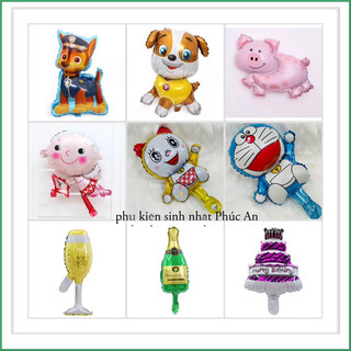 Bóng kiếng nhôm hình thú dễ thương size nhỏ trang trí sinh nhật hpbd