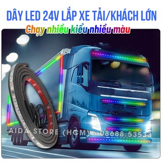 Dây LED điện 24v trang trí CHỈ cho xe tải, xe khách lớn - kiểu chạy Audi nhiều màu