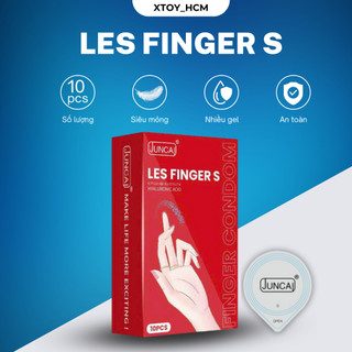 Bao cao su ngón tay Juncai LES FINGER - S hộp 10 cái siêu mỏng nhiều gel hương hoa quả